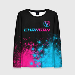 Женский лонгслив Changan - neon gradient: символ сверху