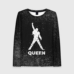 Лонгслив женский Queen с потертостями на темном фоне, цвет: 3D-принт