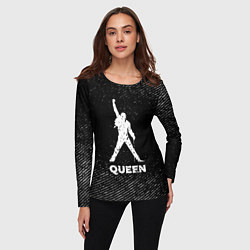 Лонгслив женский Queen с потертостями на темном фоне, цвет: 3D-принт — фото 2