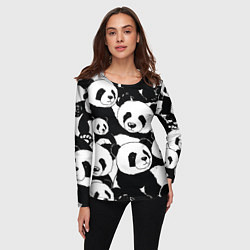Лонгслив женский С пандами паттерн, цвет: 3D-принт — фото 2
