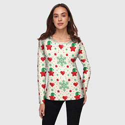 Лонгслив женский Love new year, цвет: 3D-принт — фото 2