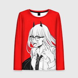 Лонгслив женский Бизнес-леди Пауэр: Человек-бензопила, цвет: 3D-принт