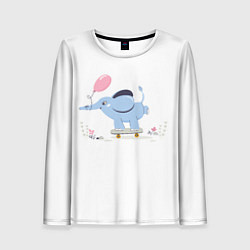Лонгслив женский Веселый слон, цвет: 3D-принт