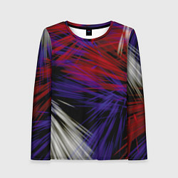 Женский лонгслив Белые и красные лучи