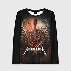 Женский лонгслив Metallica гитара и логотип