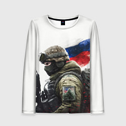 Лонгслив женский Русский воин патриот, цвет: 3D-принт