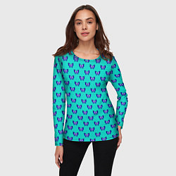 Лонгслив женский Фиолетовые бабочки, цвет: 3D-принт — фото 2