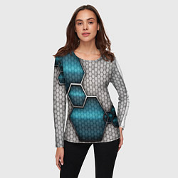 Лонгслив женский Cyber texture abstraction, цвет: 3D-принт — фото 2