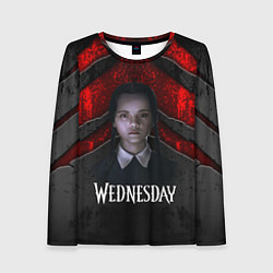 Женский лонгслив Wedneday black and red