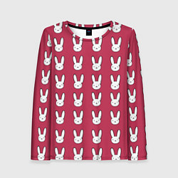 Лонгслив женский Bunny Pattern red, цвет: 3D-принт