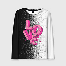 Лонгслив женский Love - розовый, цвет: 3D-принт