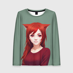 Женский лонгслив Cute Catgirl