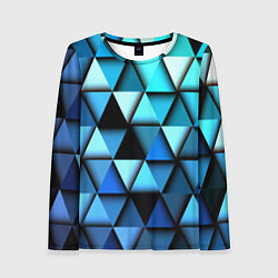 Лонгслив женский Blue triangle, цвет: 3D-принт