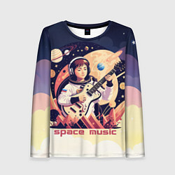 Лонгслив женский Space music, цвет: 3D-принт