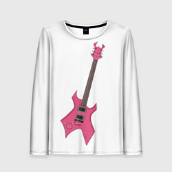 Лонгслив женский Розовая гитара, цвет: 3D-принт