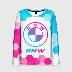 Женский лонгслив BMW neon gradient style