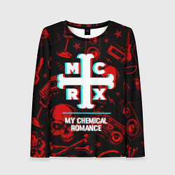 Женский лонгслив My Chemical Romance rock glitch