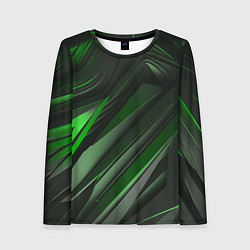 Лонгслив женский Green black abstract, цвет: 3D-принт