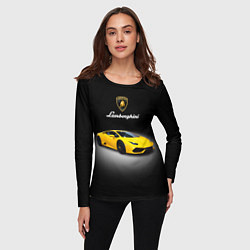 Лонгслив женский Спорткар Lamborghini Aventador, цвет: 3D-принт — фото 2