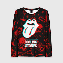 Женский лонгслив Rolling Stones rock glitch