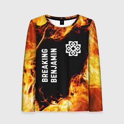 Лонгслив женский Breaking Benjamin и пылающий огонь, цвет: 3D-принт