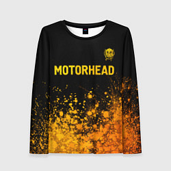 Лонгслив женский Motorhead - gold gradient: символ сверху, цвет: 3D-принт