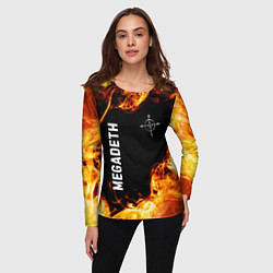 Лонгслив женский Megadeth и пылающий огонь, цвет: 3D-принт — фото 2