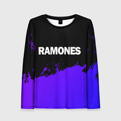 Лонгслив женский Ramones purple grunge, цвет: 3D-принт