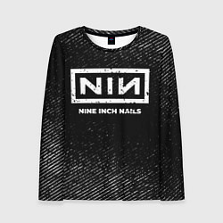 Женский лонгслив Nine Inch Nails с потертостями на темном фоне