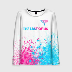 Женский лонгслив The Last Of Us neon gradient style: символ сверху