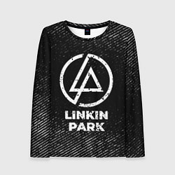 Лонгслив женский Linkin Park с потертостями на темном фоне, цвет: 3D-принт