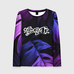 Женский лонгслив Aerosmith neon monstera