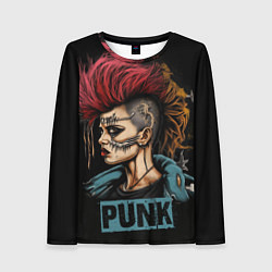 Женский лонгслив Девушка панк
