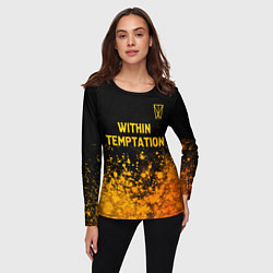Лонгслив женский Within Temptation - gold gradient: символ сверху, цвет: 3D-принт — фото 2
