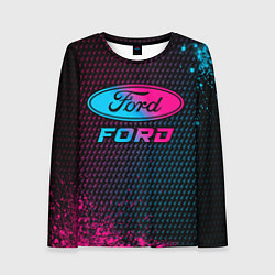 Лонгслив женский Ford - neon gradient, цвет: 3D-принт