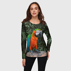 Лонгслив женский Попугай Макао, цвет: 3D-принт — фото 2