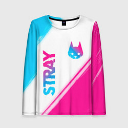 Женский лонгслив Stray neon gradient style: надпись, символ