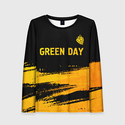 Лонгслив женский Green Day - gold gradient: символ сверху, цвет: 3D-принт