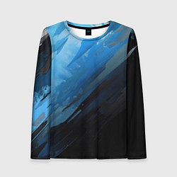 Лонгслив женский Black blue style, цвет: 3D-принт