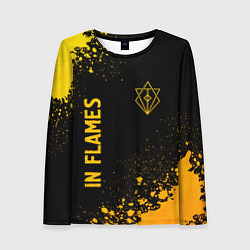 Женский лонгслив In Flames - gold gradient: надпись, символ