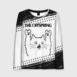 Женский лонгслив The Offspring рок кот на светлом фоне