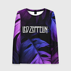 Женский лонгслив Led Zeppelin neon monstera