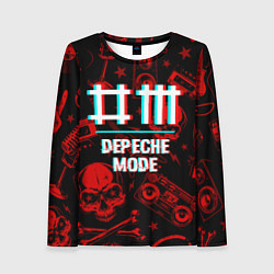 Лонгслив женский Depeche Mode rock glitch, цвет: 3D-принт