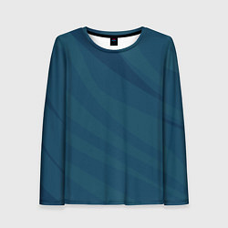 Лонгслив женский Сине-зеленый плавные полосы, цвет: 3D-принт