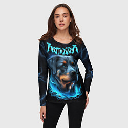 Лонгслив женский Rottweiler and lightnings, цвет: 3D-принт — фото 2