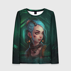 Женский лонгслив Jinx green Arcane League of Legends