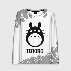 Лонгслив женский Totoro glitch на светлом фоне, цвет: 3D-принт