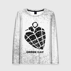 Лонгслив женский Green Day с потертостями на светлом фоне, цвет: 3D-принт