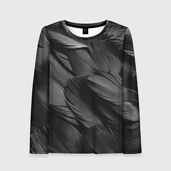 Лонгслив женский Черные перья ворона, цвет: 3D-принт
