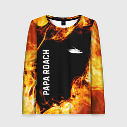 Лонгслив женский Papa Roach и пылающий огонь, цвет: 3D-принт